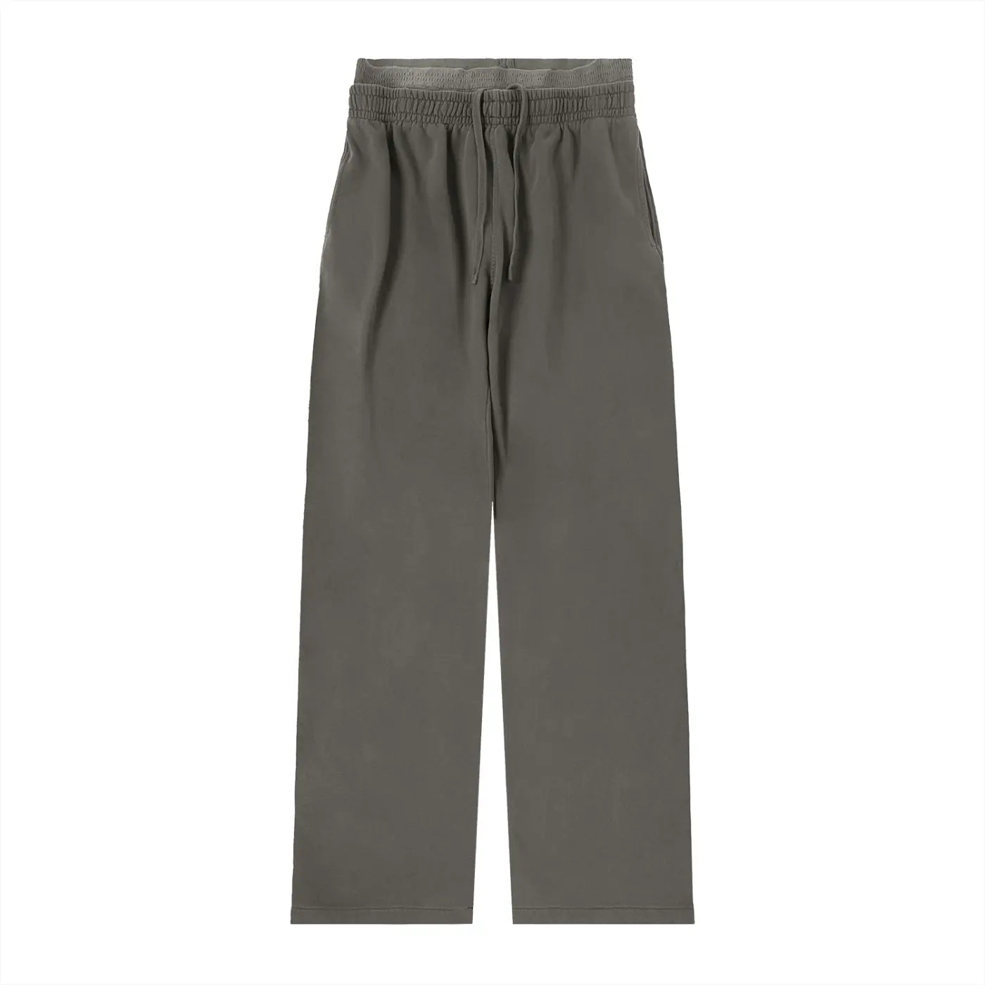Vintage washed waist pants by ODMPOD featuring relaxed fit and faded denim texture, displayed on a neutral background.