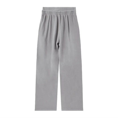 ODMPOD vintage washed waist pants showing relaxed fit, faded denim texture, and classic high-waist design.