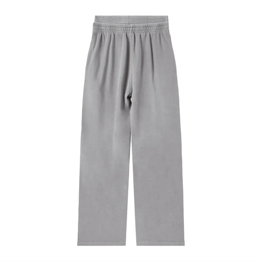 ODMPOD vintage washed waist pants showing relaxed fit, faded denim texture, and classic high-waist design.
