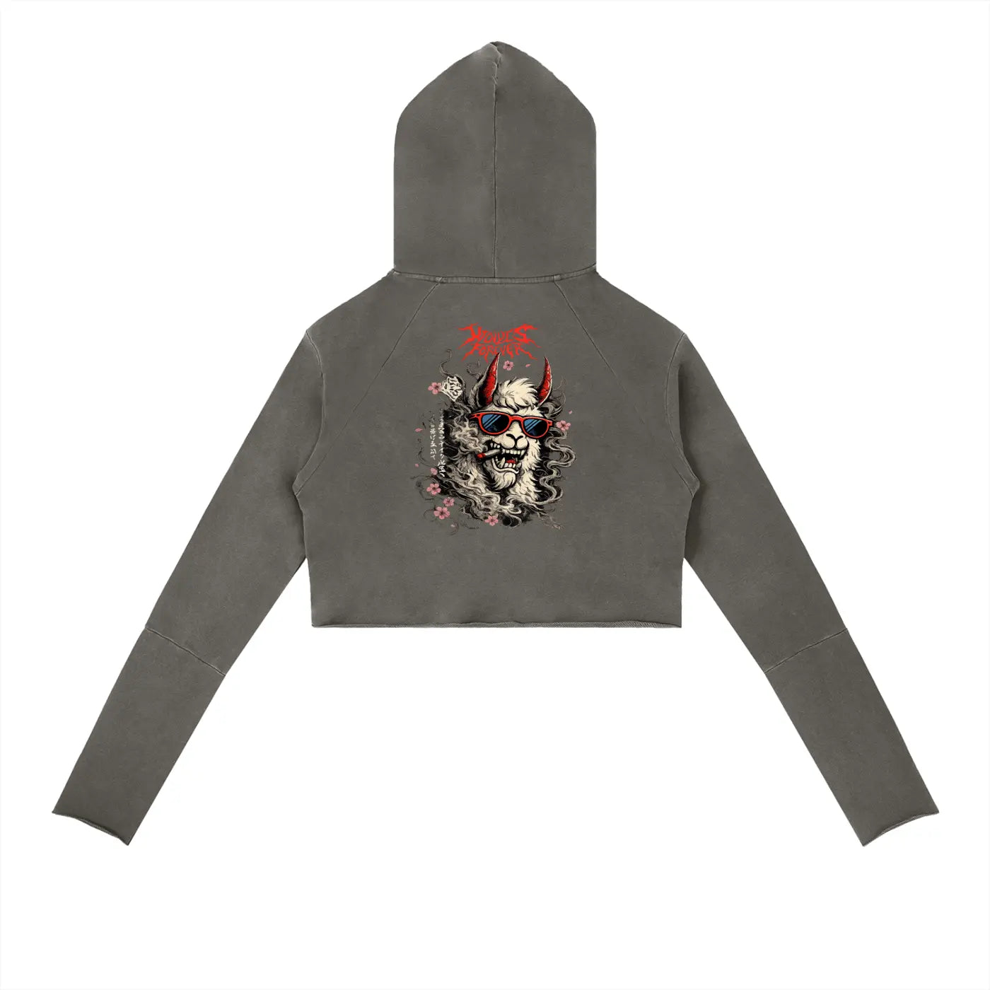Vintage washed raw edge hoodie by ODMPOD featuring a relaxed fit, distressed edges, and casual streetwear style.