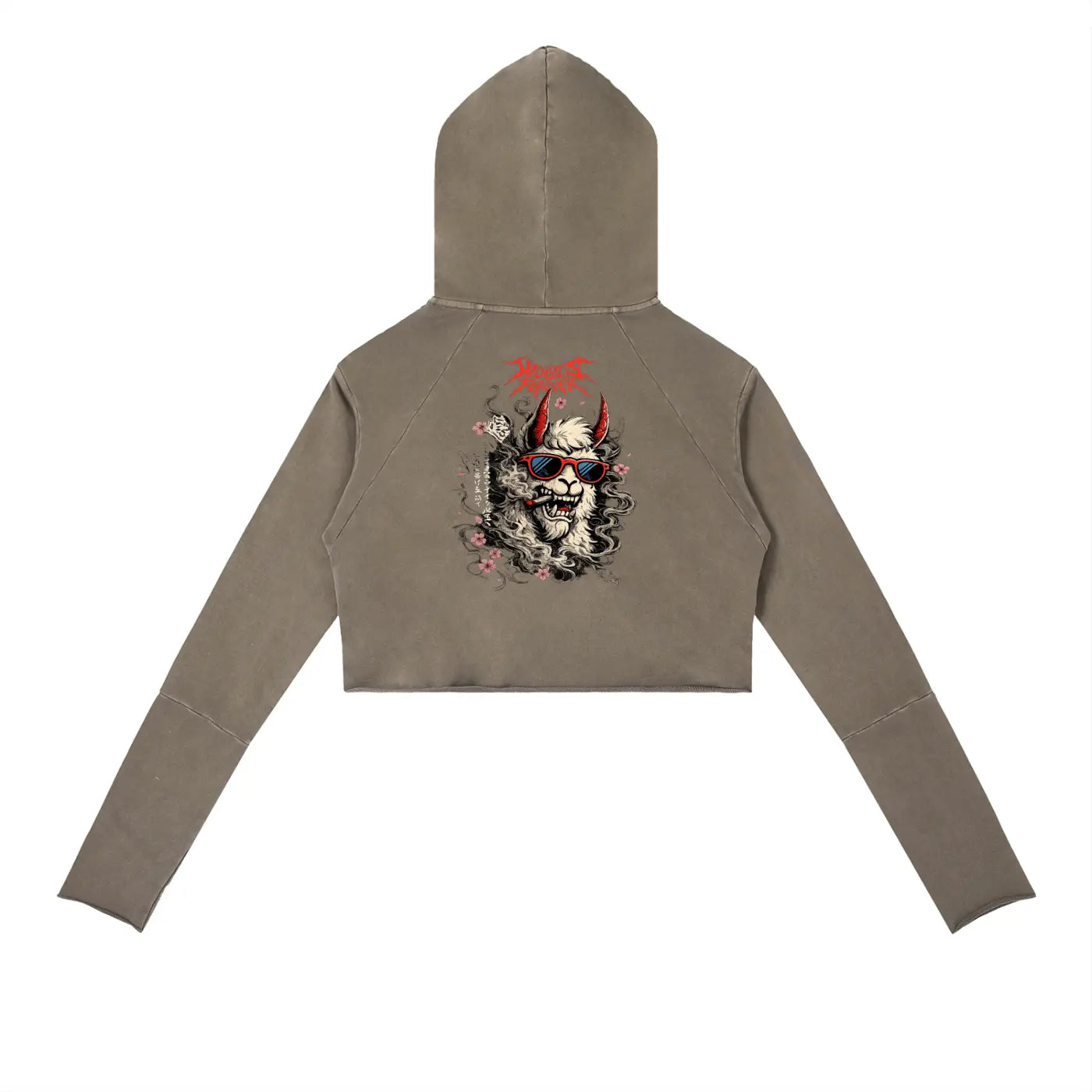 Vintage washed raw edge hoodie by ODMPOD featuring distressed fabric and a relaxed fit in a casual style.