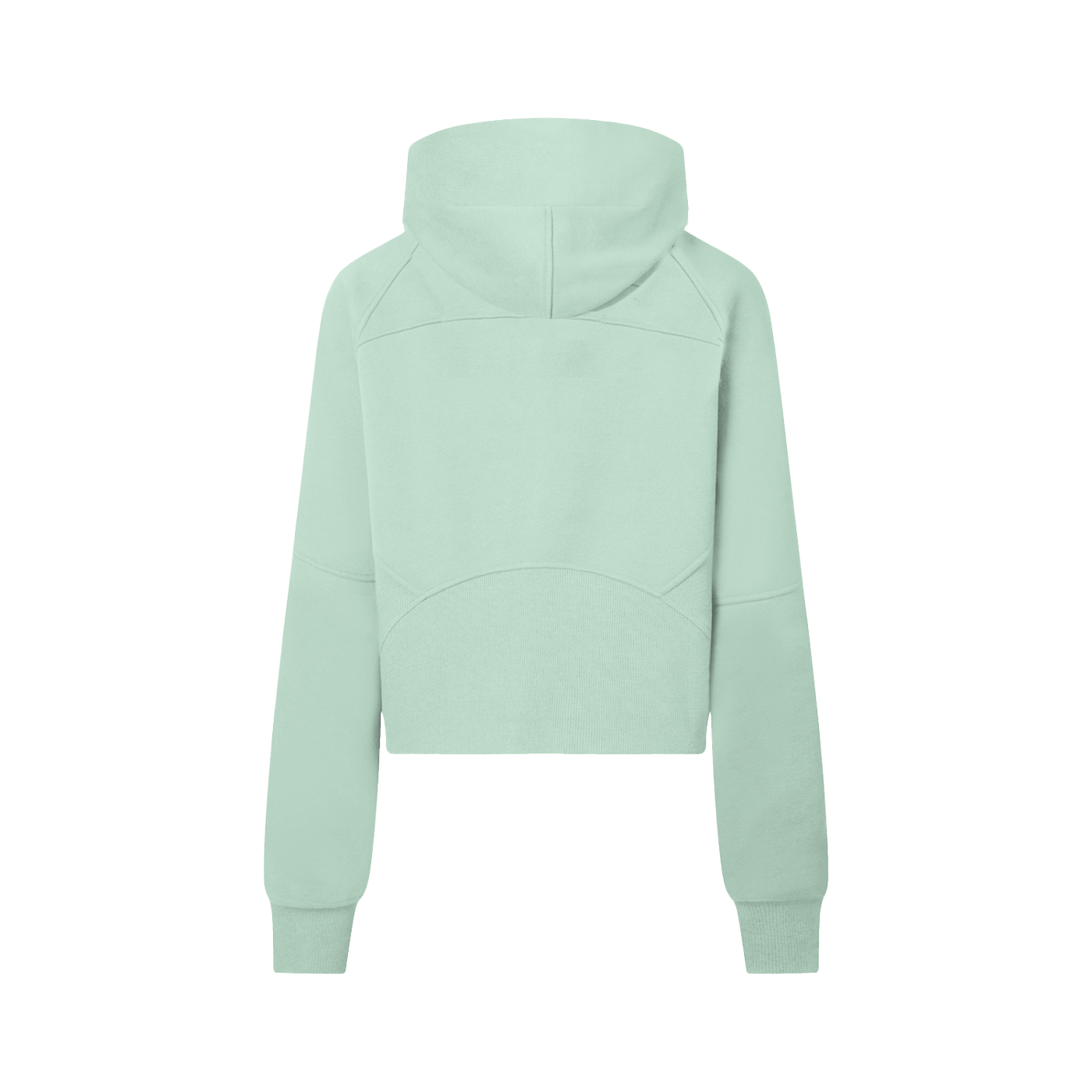 ODMPOD cropped half-zip hoodie featuring a comfortable fit and stylish design, shown in a close-up of the front detail.