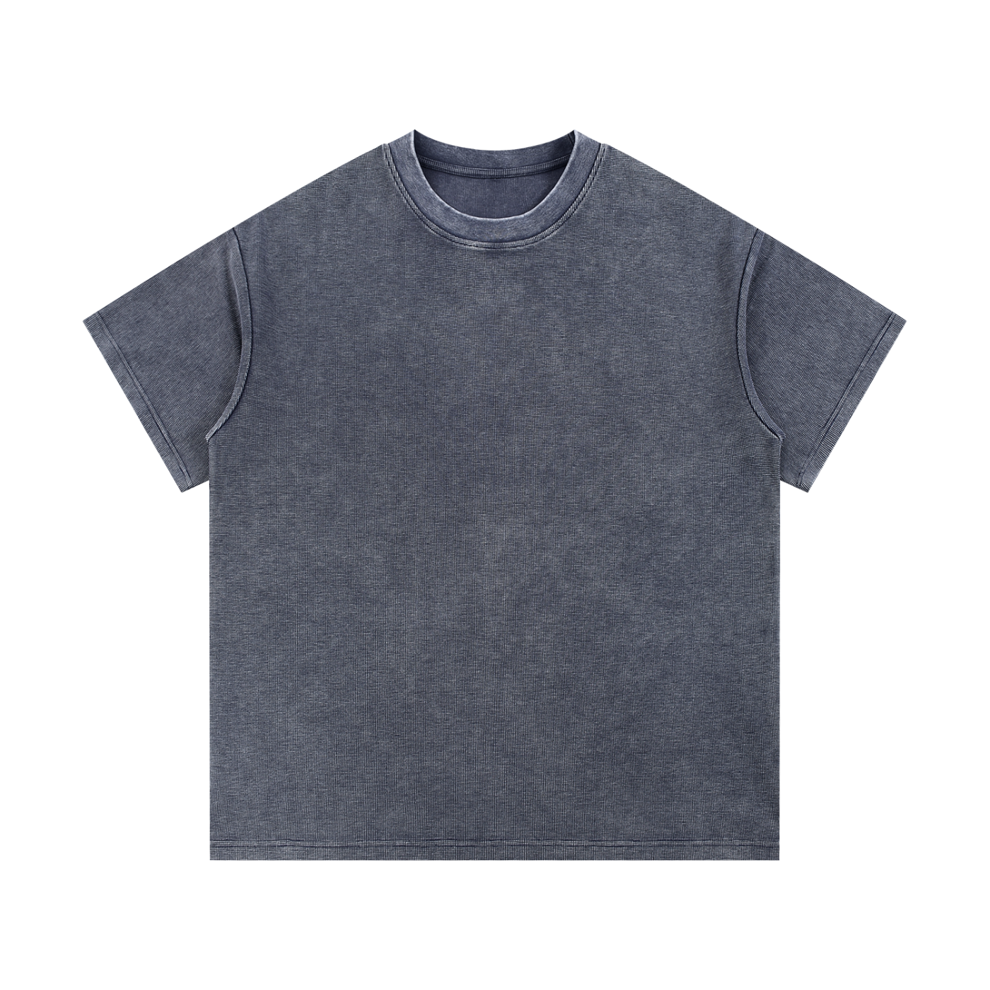 ODMPOD mineral wash waffle knit T-shirt featuring soft fabric, textured pattern, and casual fit for comfortable wear.