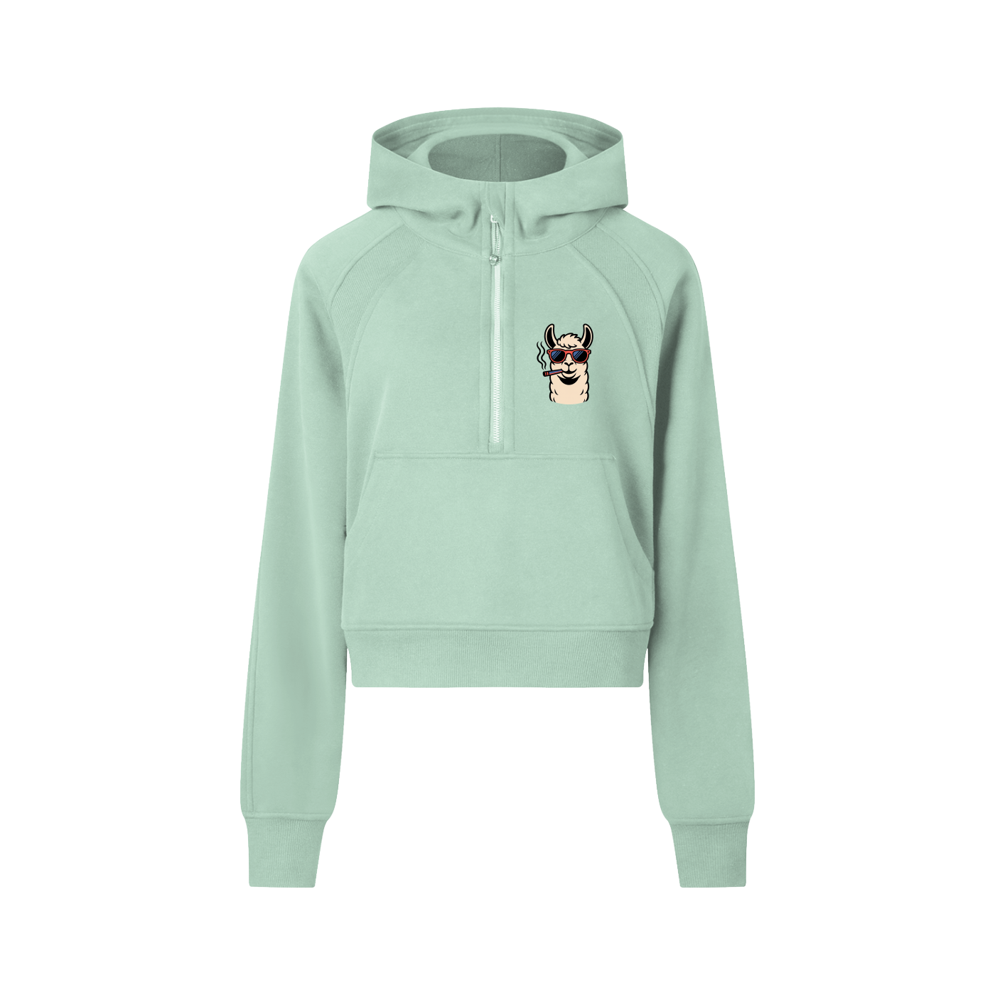 Cropped Half-Zip Hoodie