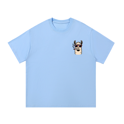 Light gray ODMPOD Essential Cotton T-Shirt displayed flat, showcasing soft, breathable fabric and classic crew neck design.