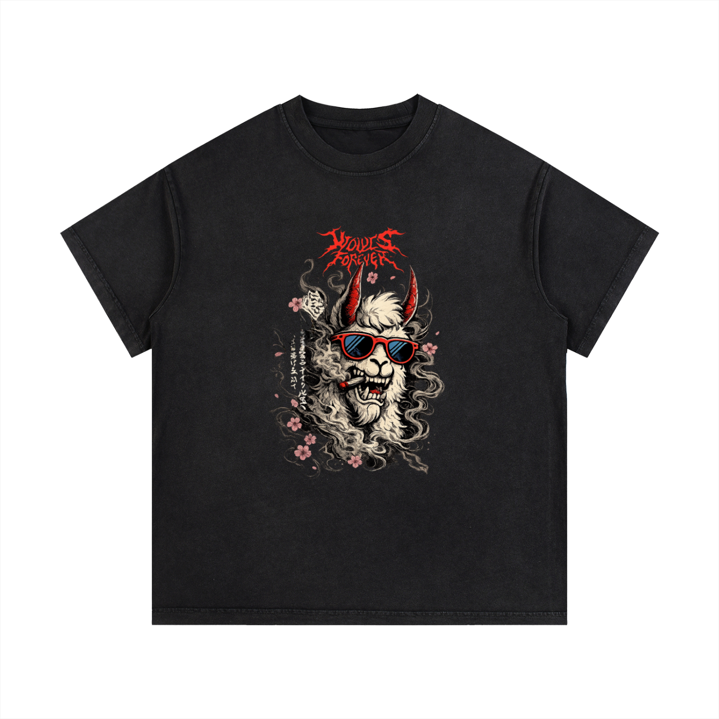 ODMPOD vintage wash cotton t-shirt displayed flat, showcasing its soft fabric and classic fit with a faded, retro-inspired design.