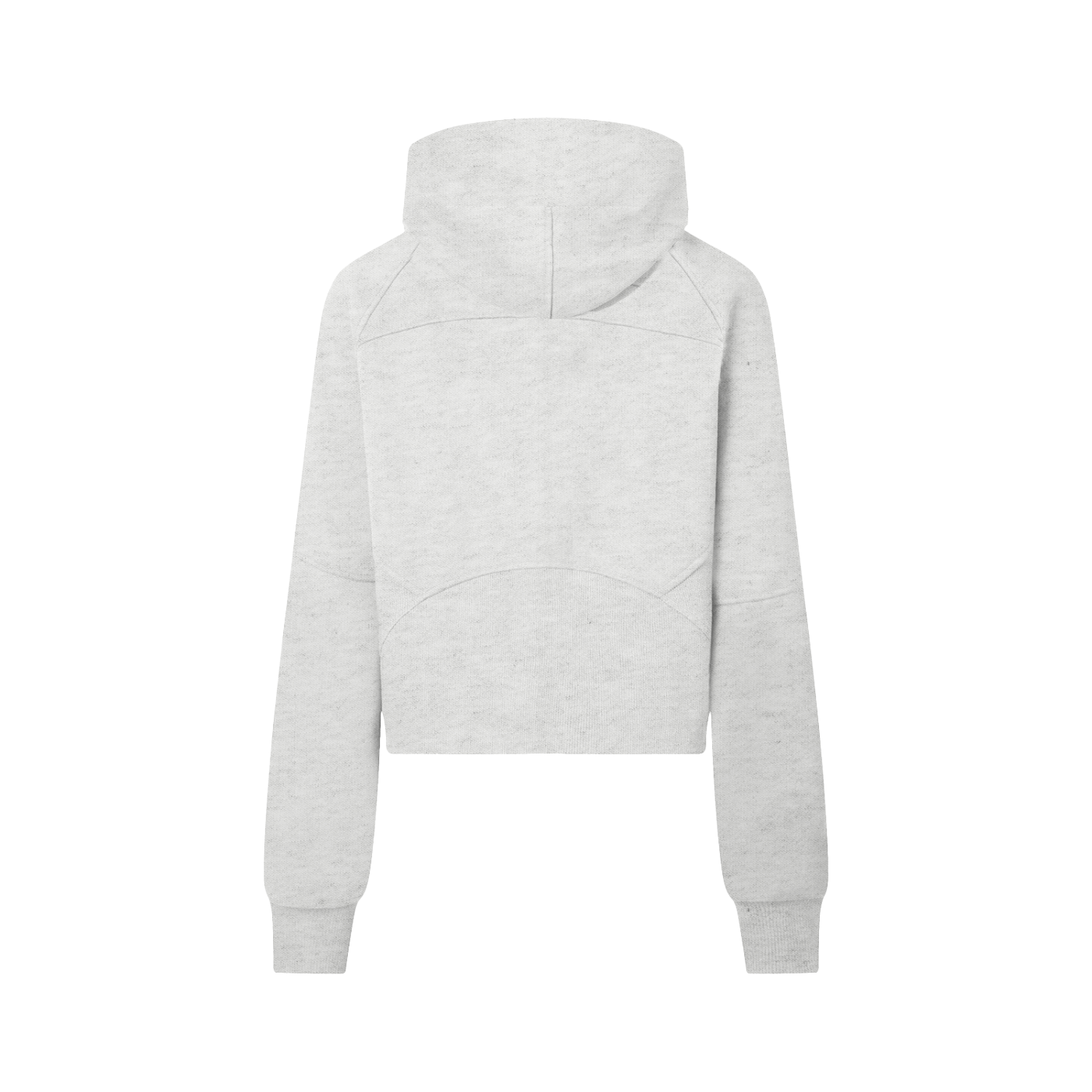 ODMPOD cropped half-zip hoodie in soft fabric, showing a close-up of the stylish half-zip front and comfortable fit.