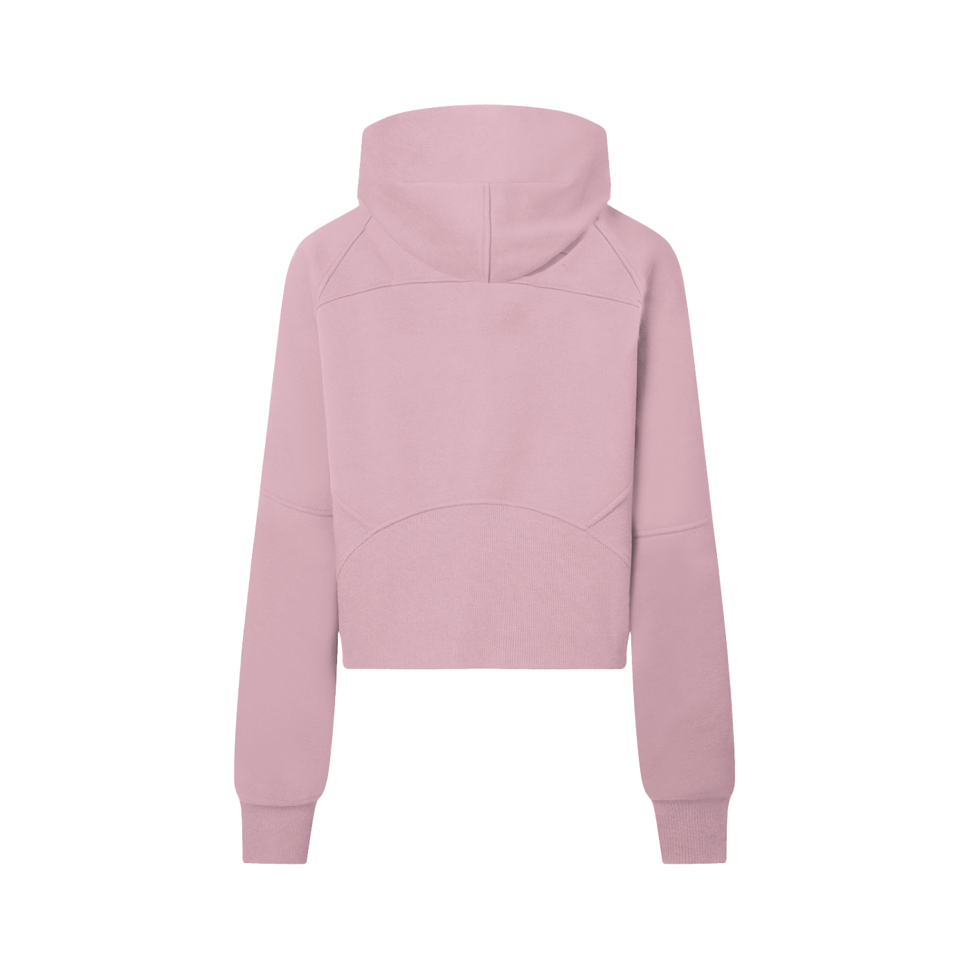 ODMPOD cropped half-zip hoodie shown in black, with a close-up of the front zipper and comfortable fit.