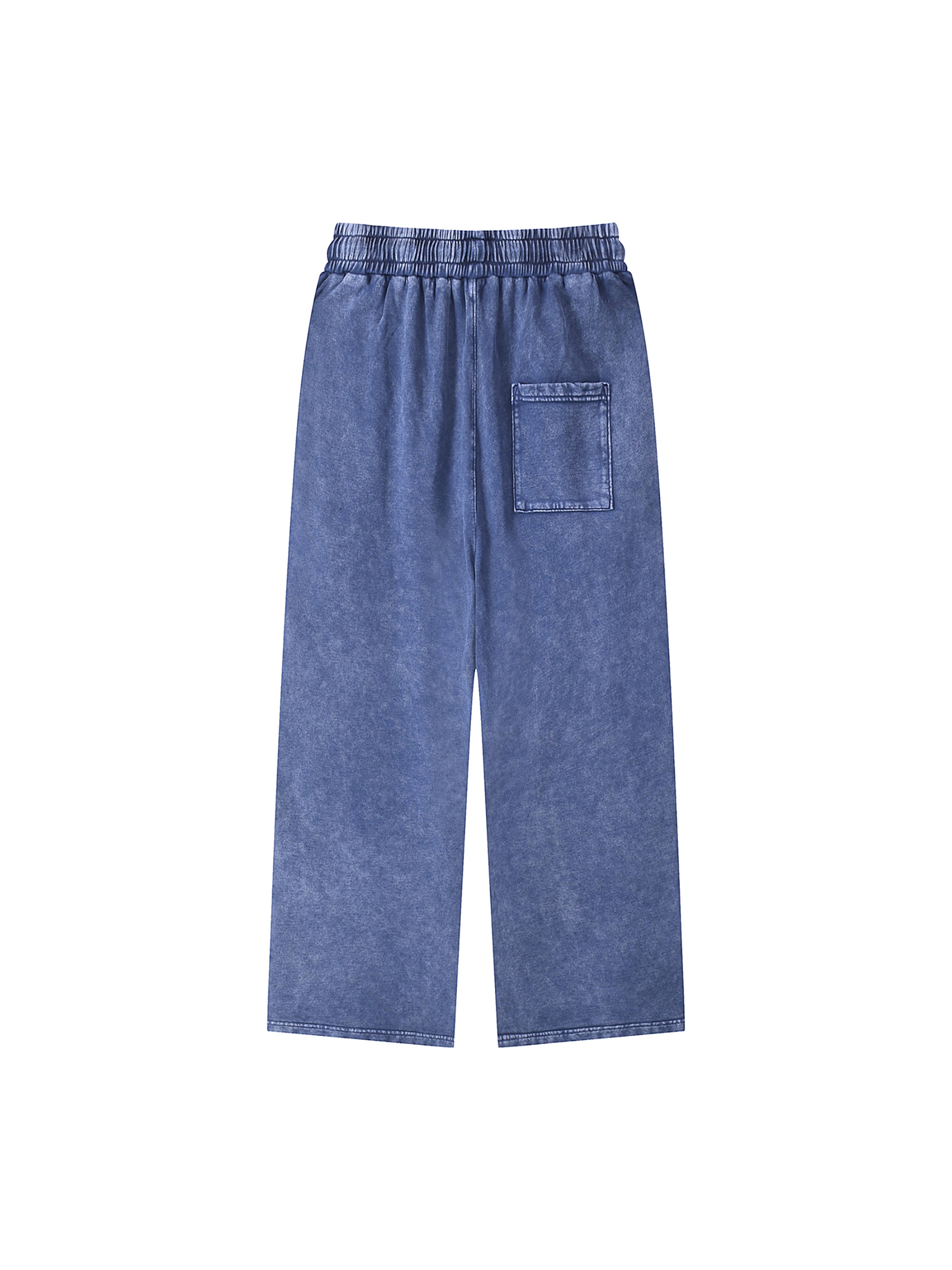 ODMPOD Snow Washed Straight Leg Pants shown on a model, featuring a relaxed fit and casual style in a light, snowy wash finish.