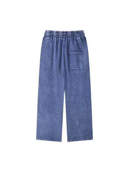 ODMPOD Snow Washed Straight Leg Pants shown on a model, featuring a relaxed fit and casual style in a light, snowy wash finish.