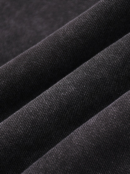 ODMPOD snow washed straight leg pants displayed on a model, showcasing casual fit and stylish denim texture.