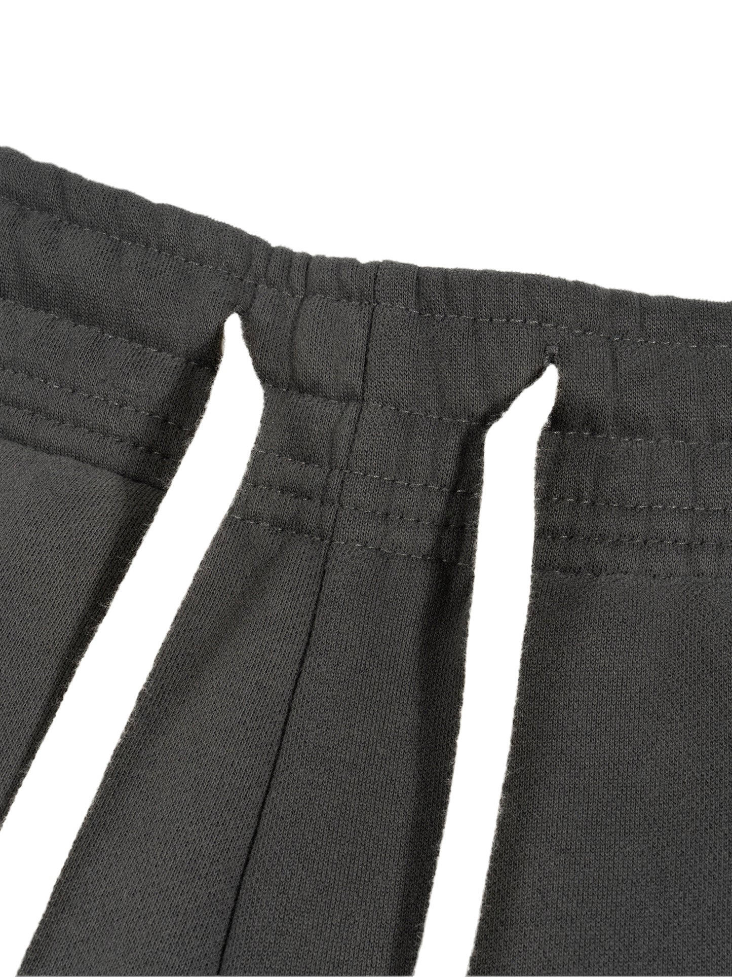 ODMPOD Sunfade Curved Blade fleece sweatpants with relaxed fit and curved design, shown in gray fabric.