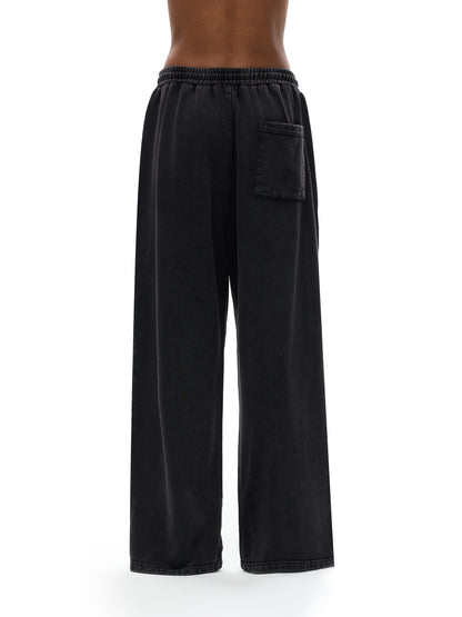 ODMPOD Snow Washed Straight Leg Pants shown in light denim with a relaxed fit and classic straight cut.