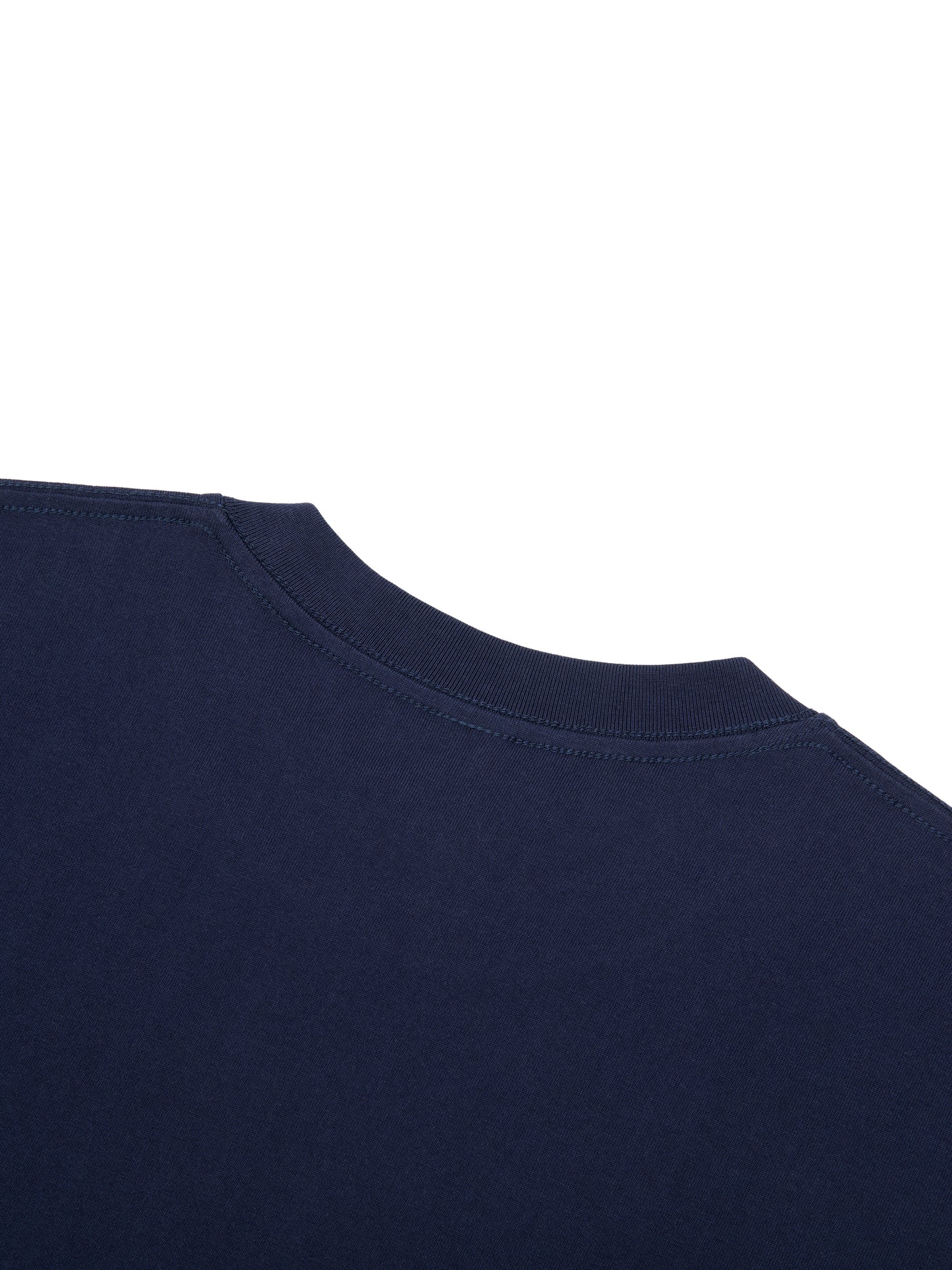 ODMPOD Essential Cotton T-Shirt in white, showing a close-up of the soft cotton fabric and classic crew neck design.