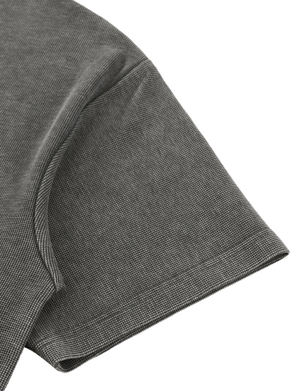 ODMPOD Mineral Wash Waffle Knit T-Shirt showing a soft, textured fabric in neutral tones on a flat lay.