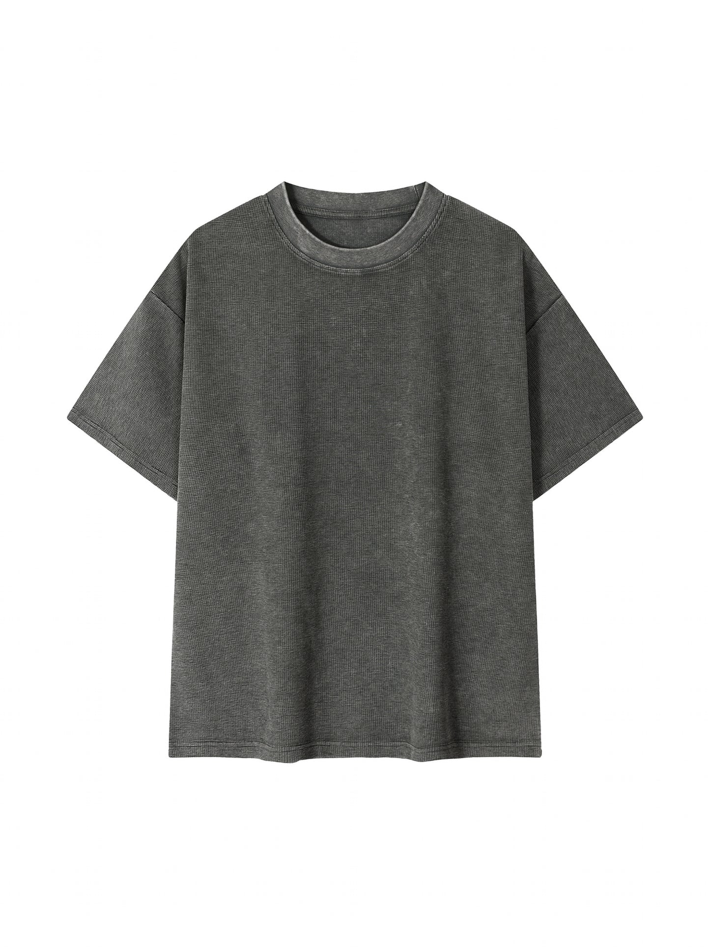 ODMPOD Mineral Wash Waffle Knit T-Shirt in soft, textured fabric, showcasing a relaxed fit and stylish waffle pattern.