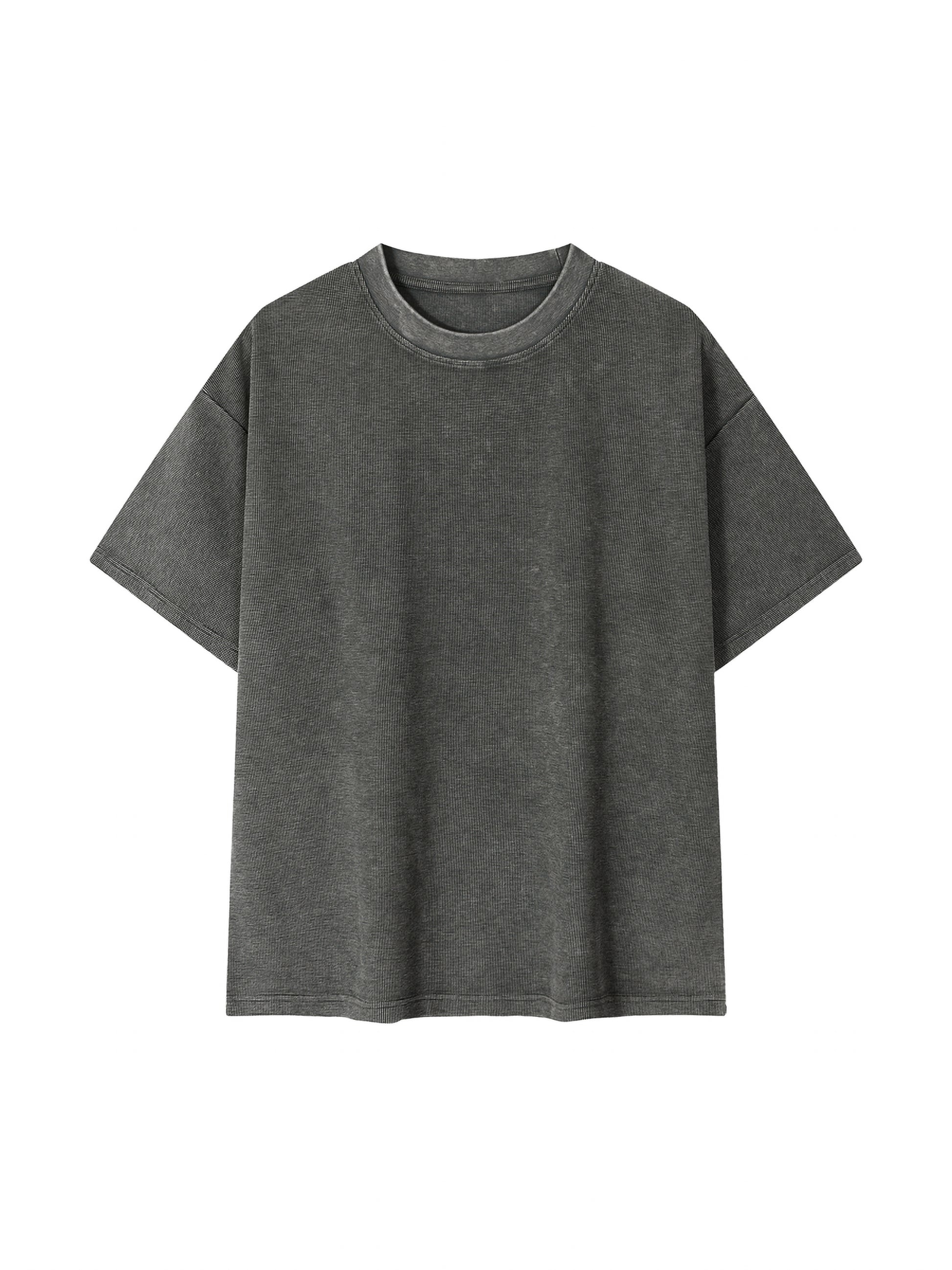 ODMPOD Mineral Wash Waffle Knit T-Shirt in soft, textured fabric, showcasing a relaxed fit and stylish waffle pattern.